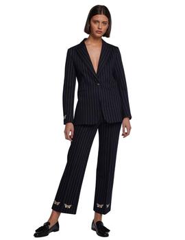 Vilagallo  Chaqueta Pinstripe Navy Knit