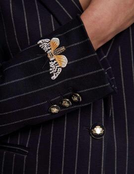 Vilagallo  Chaqueta Pinstripe Navy Knit