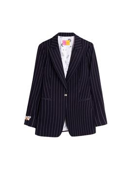 Vilagallo  Chaqueta Pinstripe Navy Knit
