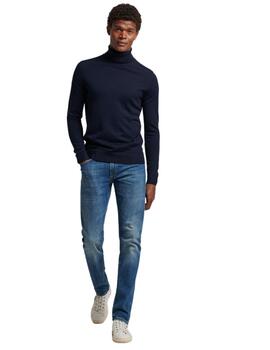 Superdry Punto  Studios Merino Roll Neck Eclipse N