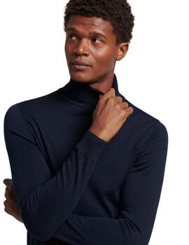 Superdry Punto  Studios Merino Roll Neck Eclipse N