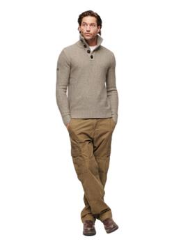 Superdry Punto  Chunky Button High Neck Jumper Des