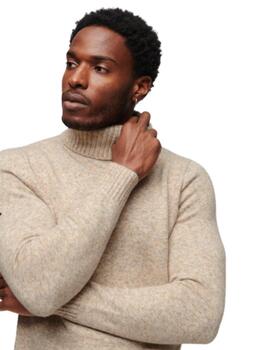 Superdry Punto  Brushed Roll Neck Jumper Moonstruc
