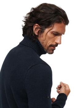 Superdry Punto  Brushed Roll Neck Jumper Eclipse N