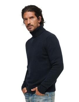 Superdry Punto  Textured Crew Knit Jumper Olive He