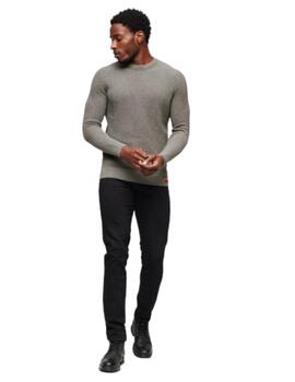 Superdry Punto  Textured Crew Knit Jumper Storm Gr