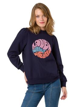 Naf Naf Felpa Ml Bleu Marin