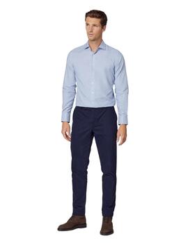 Hackett Camisa Brushed Puppytooth Blue/White