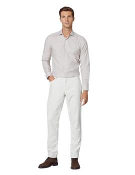 Hackett Camisa Brushed Puppytooth White/Taupe