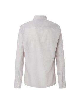 Hackett Camisa Brushed Puppytooth White/Taupe