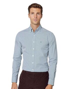 Hackett Camisa Essential Gingham White/Green