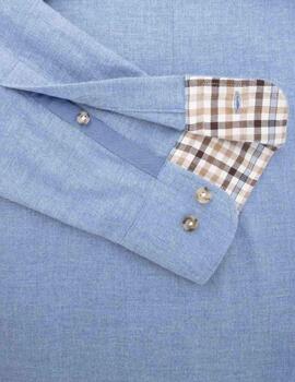 Hackett Camisa Flannel Multi Trim Blue