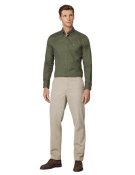 Hackett Camisa Flannel Multi Trim Green