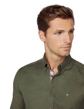 Hackett Camisa Flannel Multi Trim Green