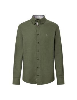 Hackett Camisa Flannel Multi Trim Green