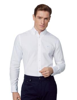 Hackett Camisa Garment Dyed Oxford White