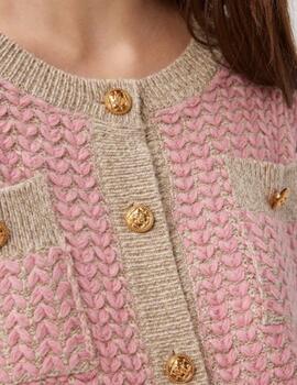 Leo & Ugo Jersey Beige Lurex/Pink