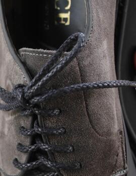 Calce Zapatos Blucher Y Piso De Goma Negro / Gris