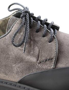 Calce Zapatos Blucher Y Piso De Goma Negro / Gris