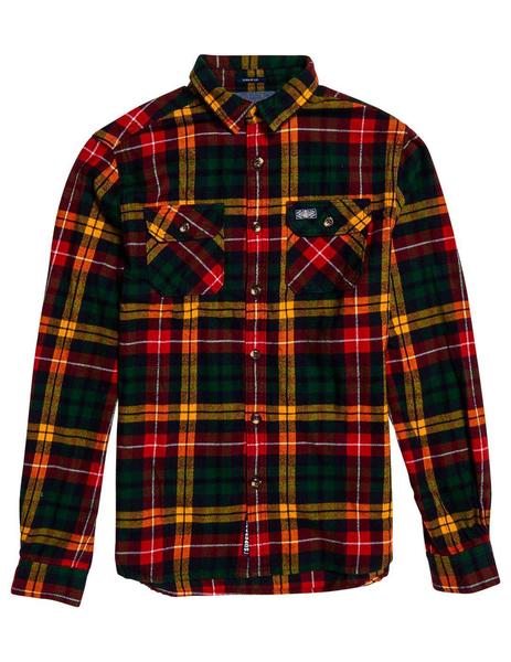 Camisa Superdry Cuadros Amarilla Hombre