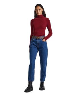 Pepe Jeans Punto Dalia Rolled Collar Burgundy Red