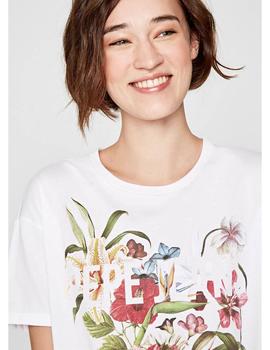 Camiseta Pepe Jeans Estampado Flores Marina Para Mujer