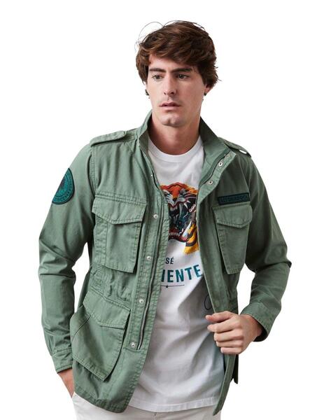 Sahariana verde militar hombre hotsell