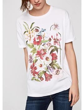 Camiseta Pepe Jeans Estampado Flores Marina Para Mujer