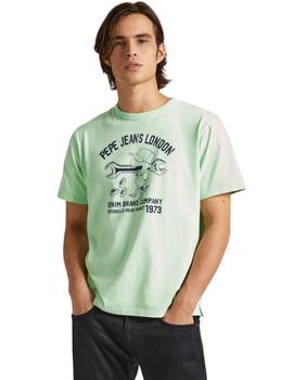 Pepe Jeans CAMISETA CON LOGO ESTAMPADO Cedric Fresh Green