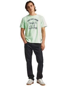 Pepe Jeans CAMISETA CON LOGO ESTAMPADO Cedric Fresh Green