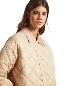 Pepe Jeans CHAQUETA ACOLCHADA REVERSIBLE Shine Beige