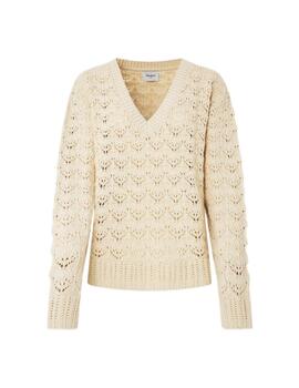 Pepe Jeans JERSEY PUNTO CUELLO PICO Grace Mousse White