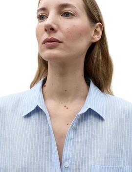 Ecoalf Dariaalf Stripes Shirt Woman Light Blue