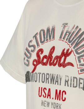 Schott Camiseta TSCOLLIN Off White