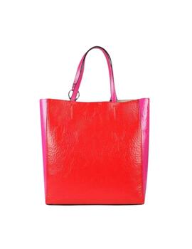 Lola Casademunt Bolso Shopper Bicolor. Rojo