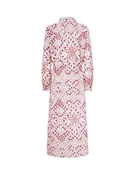 Pepe Jeans VESTIDO MIDI ESTAMPADO GEOMETRICO Mousse White 