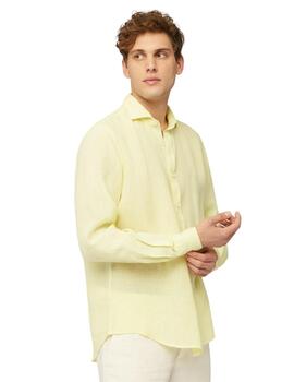 Harmont & Blaine Camisa de lino Color Amarillo Claro 