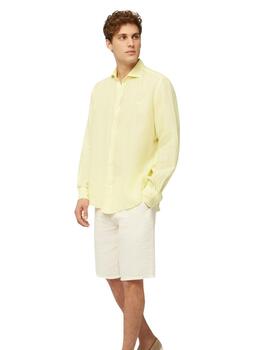 Harmont & Blaine Camisa de lino Color Amarillo Claro 