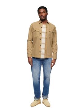 Superdry Camisa Military L/S Shirt Canyon Sand Bro