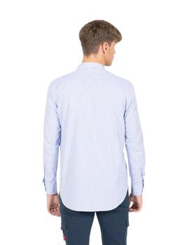 El Pulpo Camisa Rayas Anchas Popelín Azul Capri