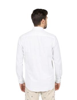 El Pulpo Camisa Lino Y Algodón Logo Blanco Puro