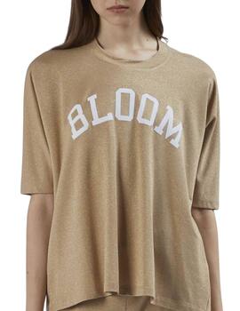 Café Noir Felpa Lurex Stampa Bloom  Light Gold