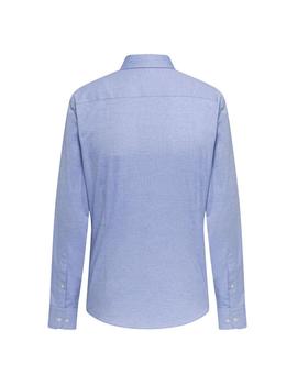 Camisa Hackett Azul Claro con Logo Marrón Para Hombre
