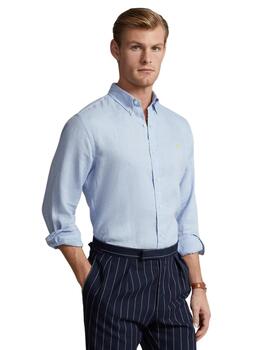 Ralph Lauren Camisa Custom Fit de lino Color Blue Hyacinth