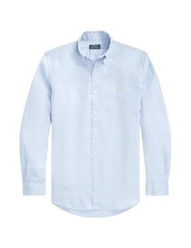 Ralph Lauren Camisa Custom Fit de lino Color Blue Hyacinth