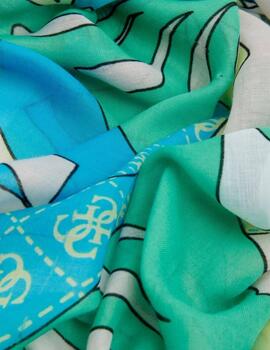 Guess Pañuelo Kefiah 140X140  Aqua