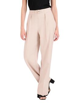 Naf Naf Pantalón doble hebilla Beige 