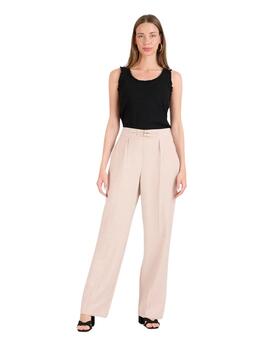 Naf Naf Pantalón doble hebilla Beige 