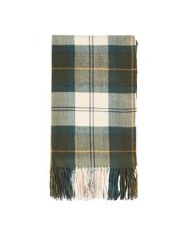 Barbour Bufanda Hailestartan Verde y blanca