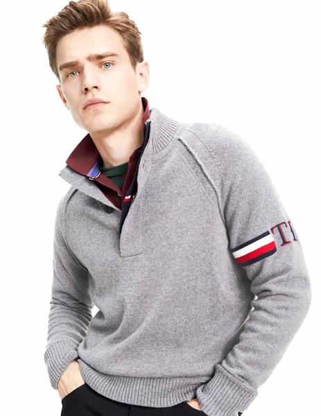 Tommy Hilfiger Gris Escudo Para Hombre